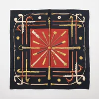 【美品】 エルメス プチカレ CANNES＆POMMEAUX ステッキ スカーフ HERMES】【CANNES＆POMMEAUX】【フランス製】エルメス『カレ90