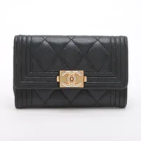 タフで美しい革【CHANEL】キャビアスキン BOY カードケース CHANEL シャネル コインケース BOY ボーイシャネル A80602