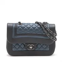 シャネル マトラッセ ジャージー×ラムスキン ダブルチェーンバッグ CHANEL/シャネル】 マトラッセ ダブルフラップ 旧型チェーン