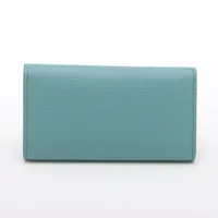 り*ち様 LOEWE レザーキーケース ミントグリーン ロエベ アナグラム レザー キーケース ブルー A3538507｜中古ブランド