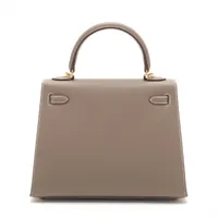 HERMES ケリーポケットコンパクト エトゥープ　ゴールド金具　エプソン エルメス ケリーウォレットコンパクト ヴォーエプソン