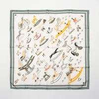 し*ね様 ⚫︎新品 HERMES エルメス カレ90 LE MONDE EST HERMES エルメス カレ90 「Etendards et Bonnieres (旗