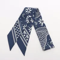 エルメス ツイリー Les Leopards Bandana スカーフ シルク ネイビー
