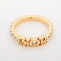 Dior　ロゴリング　M ディオール Diorロゴ リング M GP×ラインストーン ゴールド A3539949