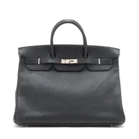 エルメス バーキン40 フィヨルド ブラック シルバー金具 □L:2008年