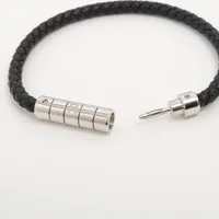 エルメス ゴリアテコード ブレスレット レザー×メタル ブラック