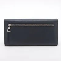 【美品 人気モデル】ロエベ 長財布 アナグラム シボ レザー ネイビー 美品 人気モデル】ロエベ 長財布 アナグラム シボ レザー