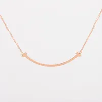 ティファニー　Tスマイルスモール　ネックレス　750 wg 現行品 Tiffany & Co】ティファニー T スマイル ペンダント スモール