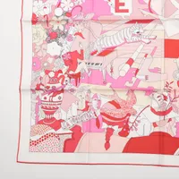 エルメス カレ90 CA DECOIFFE サ デコワフ スカーフ シルク レッド