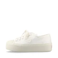 【美品】プラダ レザー スニーカー 37 1/2 ホワイト PRADA プラダ レザー ローカット レディース スニーカー 白 黒