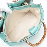 美品✨ グッチ スエード バンブー 2way ハンドバッグ グリーン グッチ ブロンディ レザー 2WAYハンドバッグ グリーン 744434