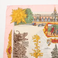 エルメス カレ90 SANSSOUCY サンスーシ宮殿 スカーフ シルク ピンク