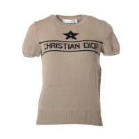 クリスチャンディオール カシミヤ 半袖ニット I38 レディース ブラック