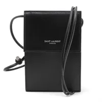 未使用品◇SAINT LAURENT PARIS サンローランパリ 802728 レザー ショルダーポーチ/バッグ ブラック 箱・保存袋付き イタリア製 レディース 未使用品◇SAINT LAURENT PARIS サンローランパリ 802728 レザー