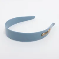 MIU MIU ヘアバンド ブルー　ロゴ入り　カチューシャ miu MIU ミュウミュウ ヘアバンド ヘアアクセサリー