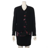 【美品】シャネル　スカート　96P　ココマークボタン　ウエスト伸縮　大きめ　黒 シャネル(CHANEL)シャネル ココマークボタン スカート 衣料品