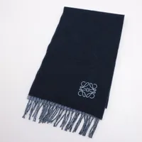ロエベ アナグラム マフラー ウール×カシミヤ ブルー A3546711｜中古 