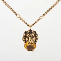 グッチ ライオンヘッド ネックレス GP ゴールド A3547145｜中古