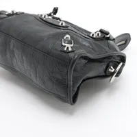 高級✨バレンシアガ シティ ハンドバッグ ミラー付き レザー ブラック BALENCIAGA】LE CITY ミディアム バッグ 4色 レザー (BALENCIAGA