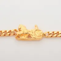 確実正規品　セリーヌ　チェーンブレスレット　馬車　ロゴモチーフ　ゴールド CELINE CARRIAGE DESIGN CHAIN BRACELET/セリーヌ馬車デザイン