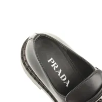 【希少】PRADA Double ロゴ チョコレート レザー ローファー PRADA◇ダブル チョコレート レザー ローファー ラバーソール