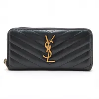 未使用品✨YVES SAINT LAURENT ロングウォレット　レザー イヴサンローラン Yves Saint Laurent 二つ折りロングレザー