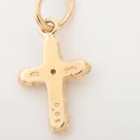 アガット クロス ダイヤ チャーム K10(YG) 0.5g 0.01 A3550163｜中古