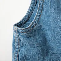 シャネル CHANEL ベスト Size:34 P74492V66068 P74　カメリア ブルー シャネル カメリア P74 コットン ベスト 34 レディース ブルー