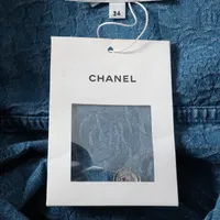 シャネル CHANEL ベスト Size:34 P74492V66068 P74　カメリア ブルー シャネル カメリア P74 コットン ベスト 34 レディース ブルー