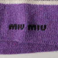 ミュウミュウ 19年 ウール ニット 38 レディース パープル MML23