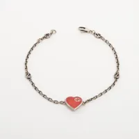 GUCCI インターロッキングG ハート 付き ブレスレット赤 シルバー 正規品 グッチ インターロッキングG ハート ブレスレット 925 4.1g