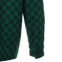 【新品未使用】GUCCI グリーン GG総柄ジャケット　770330 ZAPDC Gucci GG Wool & Nylon Jacket 44 Men's Green x navy 770330