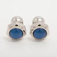 美品★9D301 カルティエ カフス ロゴ Silver925 メンズ シルバー カルティエ カフス 925×ステンレススチール ブラック×シルバー