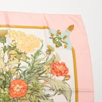 エルメス カレ90 REGINA 女王 スカーフ シルク ピンク A3554119
