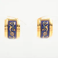 エルメス エマイユ イヤリング(両耳用) GP ブルー×ゴールド A3554766