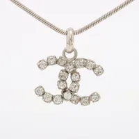 シャネル ココマーク 00A ネックレス GP×ラインストーン シルバー