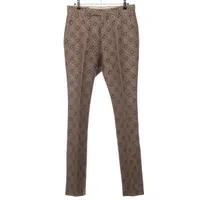 グッチ ホースビット コットン×ウール スラックス 44 メンズ ベージュ