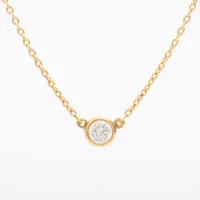 ティファニー　ネックレス　バイザヤード　1P　ダイヤモンド ティファニー バイザヤード 1P ダイヤ ネックレス 18K(YG) 1.7g 直径約