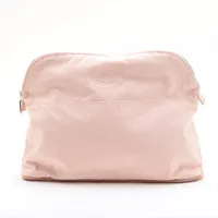 ★HERMES/エルメス★ボリードポーチ・20・コットン・シルバー金具・ロゴ刺繍 エルメス ポーチ レディース ボリードポーチ20 小物入れ バイ