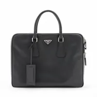 美品　PRADA 付属品付き　ビジネスバッグ 2VE011 サフィアーノ　紺 美品 PRADA 付属品付き ビジネスバッグ 2VE011 サフィアーノ 紺