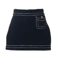 【プラダ】PRADA（38）レザースカート ミディ丈 ジップアップ イタリア製 プラダ】PRADA（38）レザースカート ミディ丈 ジップアップ