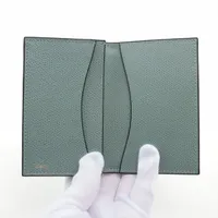 未使用品　ヴァレクストラ　名刺入れ　カードケース 　ブルー　グリーン　男女兼用 Valextra（ヴァレクストラ） カードケース Business card case