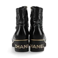 ブラック ショートブーツ 37 シャネル並行輸入 楽天市場】CHANEL シャネル ショートブーツ レースアップ