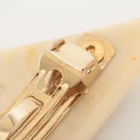 プラダ 1IF090 バレッタ GP×レジン×ラインストーン アイボリー  