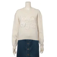 シャネル ココマーク P65 カシミヤ ニット 38 レディース ホワイト
