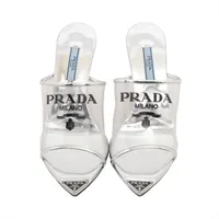 【希少】 PRADA ロゴ入り メタリック レザー サンダル シルバー 005197859-2.jpg