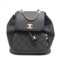 ビジネスアフィニティ ブラック スモール ゴールドチェーン CHANEL （美品）シャネル ビジネスアフィニティ スモール