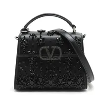 ヴァレンティノ Vスリング エンブロイダリー レザー×ラインストーン 