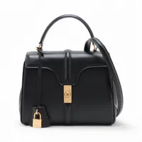 セリーヌ ブラックレザーベルト 白いワンピースのアクセントに ブラック（黒）系 CELINE(セリーヌ) ベルト(メンズ) - 海外通販