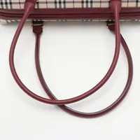美品 バーバリー ハンドバッグ ノバチェック レザー スエード ユニセックス 美品 バーバリー ハンドバッグ ノバチェック レザー スエード